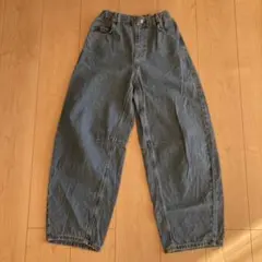 美品　GU バレルレッグジーンズ GIRLS 150サイズ　ブルー