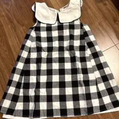 【petit main】チェック柄ノースリーブワンピース 120cm