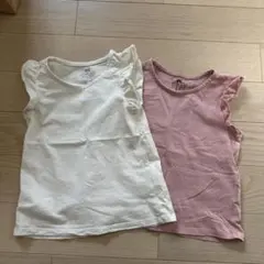 H&M ノースリーブ2枚セット ホワイト ピンク