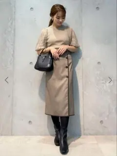 新品☆ROPÉ PICNIC リバーシブル/チェック＆無地スカート40