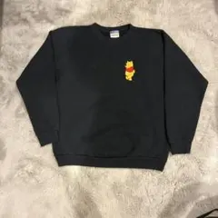 90s ディズニープーさんスウェットusa製 M相当　ブラック　古着