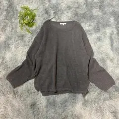 グローバルワーク M ニット セーター ラメ入り メッシュ グレー 長袖 春 秋