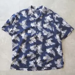 ラルフローレン CLAYTON 柄シャツ 花柄 リーフ 開襟 ネイビー M - メルカリ