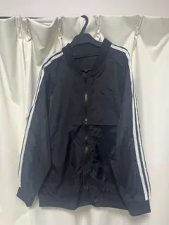 ナイロンジャージジャケット 黒 ストライプ