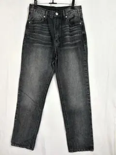 GRL グレイル ハイウエスト ストレート デニム パンツ ブラック Sサイズ