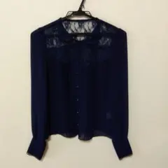 Dgrace ネイビー レース 長袖ブラウスのサムネイル