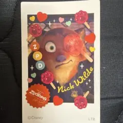 ズートピア　ニック　ステッカー　コラボカフェ　オーマイカフェ　カード