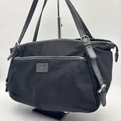 【美品】アニエスベーボヤージュ　トートバッグ　肩掛け　ブラック　革　ナイロン