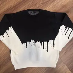 モノトーン 総柄ニット セーター