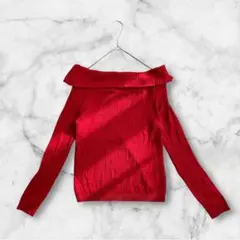 エイチアンドエム　オフショルダー　リブニット　トップス デート服