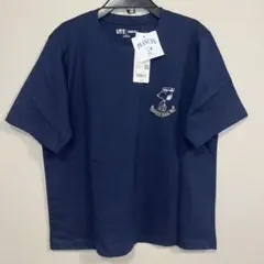 新品タグ付、ユニクロ、今年物、ネイビー、スヌーピー、ピーナッツ、Tシャツ