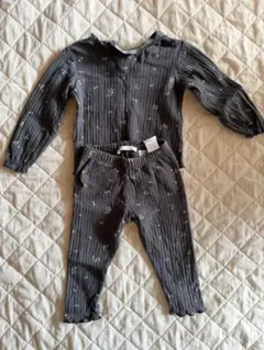 ZARAグレー花柄上下セット80CM