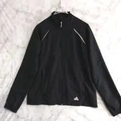 S1270　adidas　ウィンドブレーカー　OT　黒　US古着　レディスのサムネイル