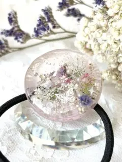 『0487』キラリ♡大人可愛い♡レジンヘアゴム