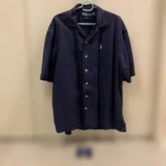 POLO RALPH LAUREN リネン　ビッグ　シャツ　ネイビー　S