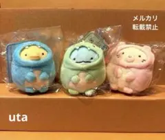 【レア】＊すみっコぐらし　ぶらさげぬいぐるみ（ぺんぎん？、とかげ、ねこ）計3点