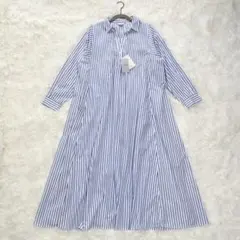 未使用級　スローブイエナ　コットンブロード　スキッパー　ワンピース　ストライプ