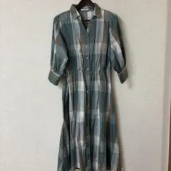 オリーブdesオリーブ チェックワンピース　 美品のサムネイル