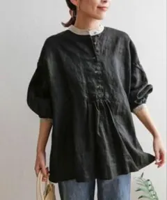 【ごろう様専用】アーバンリサーチドアーズ　リネンブラウス　バイカラーシャツ　M