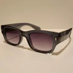 【RISE】サングラス スクエア グレー ヴィンテージ風 男女兼用 レトロ UV