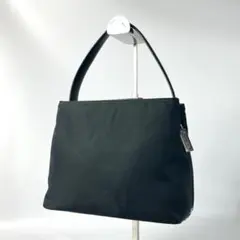 COACH コーチ ハンドバッグ ナイロン レザー ブラック メタルチャーム 