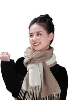 【新品】カシミヤ100% マフラー モカブラウン 内モンゴル産高級カシミヤ