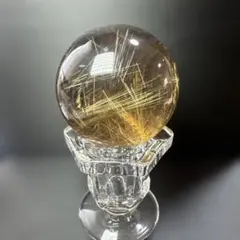 超絶綺麗✨54mm ゴールドルチルクォーツ 丸玉 スフィア 金針水晶 