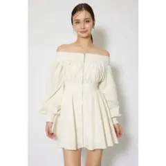 リエンダ　MA-1オフショルロングスリーブミニワンピース