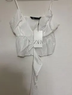 ZARA 新品 フリル キャミソールホワイトNew White Camisole