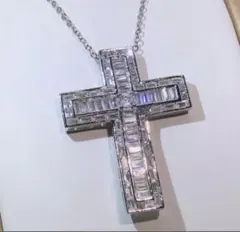 ✨高級感✨ クロスネックレス CZダイヤ シルバー 十字架 高見え - メルカリ