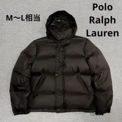 美品 希少 ポロバイラルフローレン 肉厚 ダウンジャケット ブラウン フード M