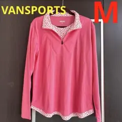 VANSPORTS レディース ゴルフシャツ M ピンク　スポーツ　花柄