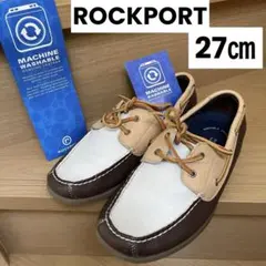 美品✨ロックポート ROCKPORT 洗濯可❗️デッキシューズ 茶コンビ27 本革のサムネイル