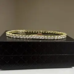 未使用　イエローゴールド　テニス　ブレスレット　16.5㎝