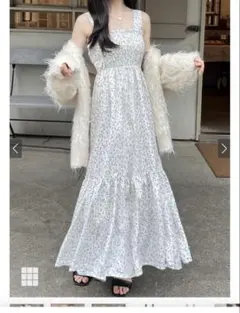 【GRL】花柄シャーリングティアードキャミワンピース[on227]