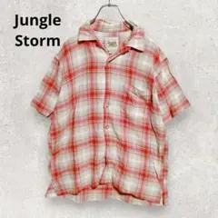 Jungle Storm 半袖チェックシャツ M 綿100% アメカジ レトロのサムネイル