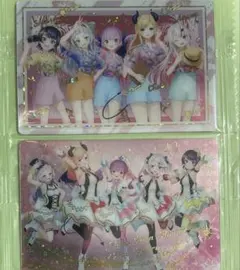 ホロライブ２期生メタリックプラカード２枚　ウエハース２＆S.E. 内袋未開封