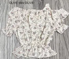 OLIVE des OLIVE 花柄 オフショル フリル ブラウス 半袖 シャツ