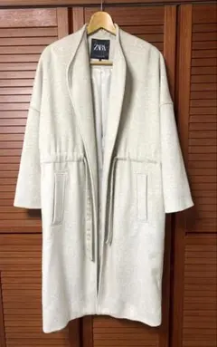 美品 ZARA ザラ ベルト付き ウール混 ロングコート XSサイズ