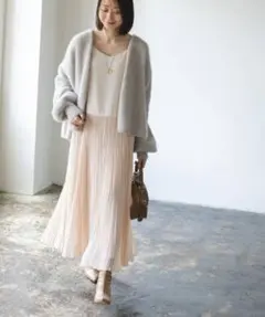 noble シアーシフォンプリーツキャミワンピース　36