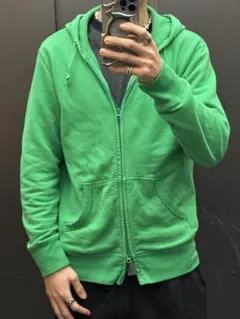Y2K 00s OLD UNIQLO ダブルジップパーカー XL グリーン　緑