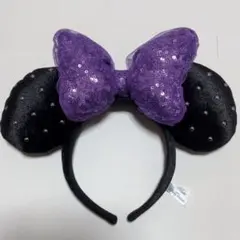 ディズニー　カチューシャ　ミニー　ハロウィン　紫色　パープル