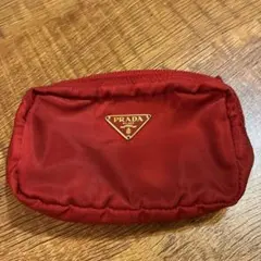 PRADA レッドナイロンポーチ