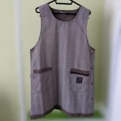 チェック柄ノースリーブエプロン