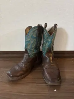 DOUBLE H ウエスタンブーツ ブラウン ターコイズ　ヴィンテージ