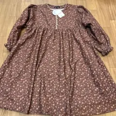 ビームスキッズ　フラワーコーデュロイワンピース　サイズ130 難あり
