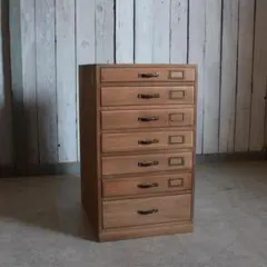 素敵な雰囲気の古い木製小引き出し　7段　書類棚　古家具　古道具　アンティーク