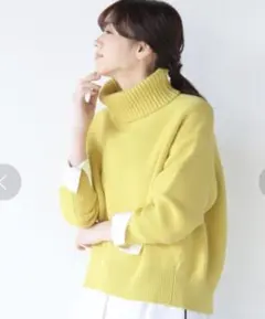 新品☆GLOBAL WORK 洗えるガータータートルプルオーバー