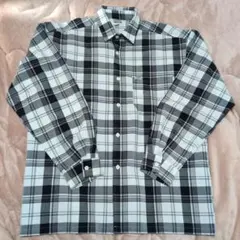 Cal Top 長袖シャツ 白黒チェック