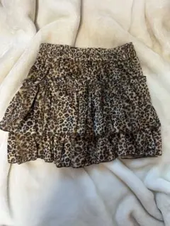 ミニスカート フレア ヒョウ柄